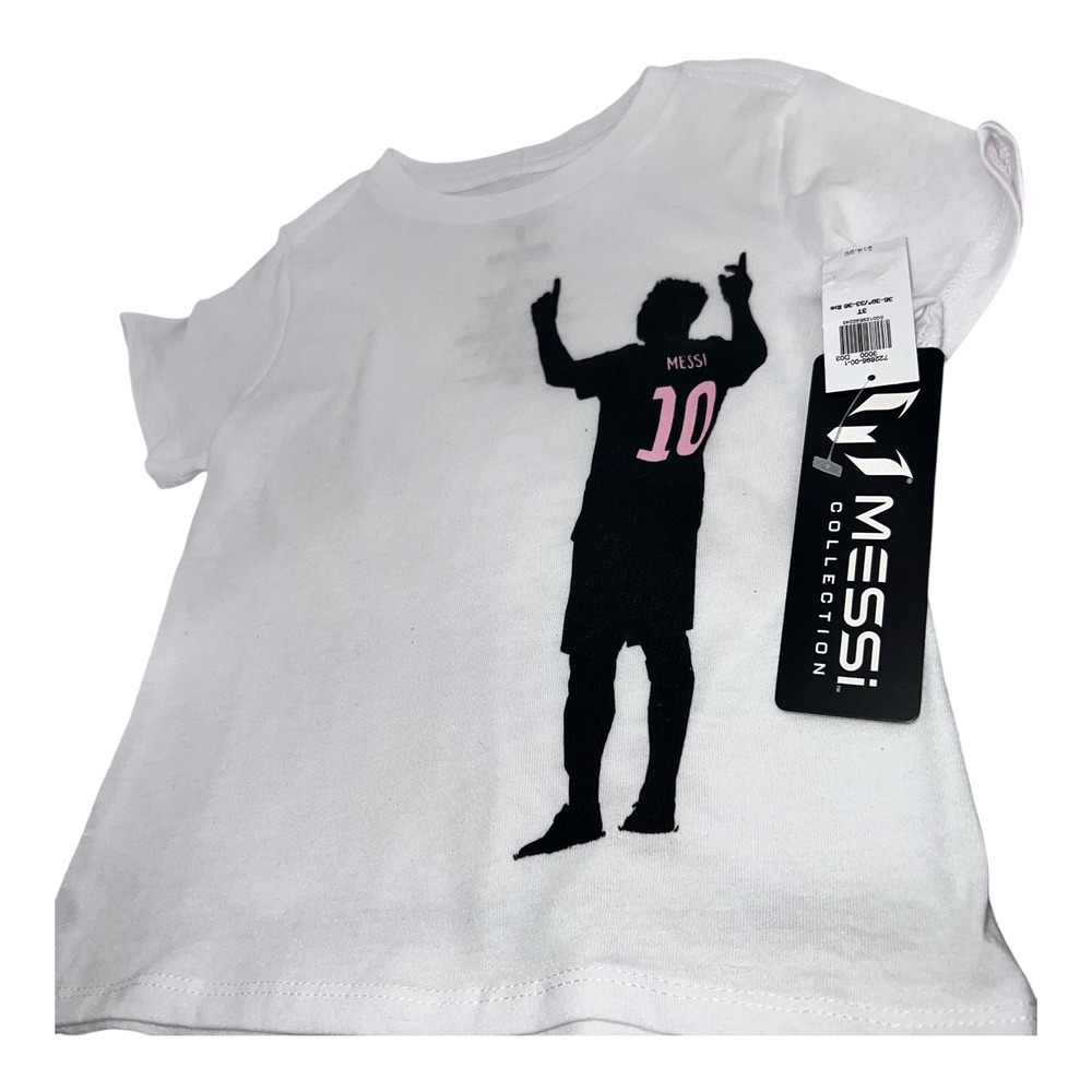 Messi Collection Kids White T-Shirt, Boy's Girl's, Toddler Child Soccer Tee